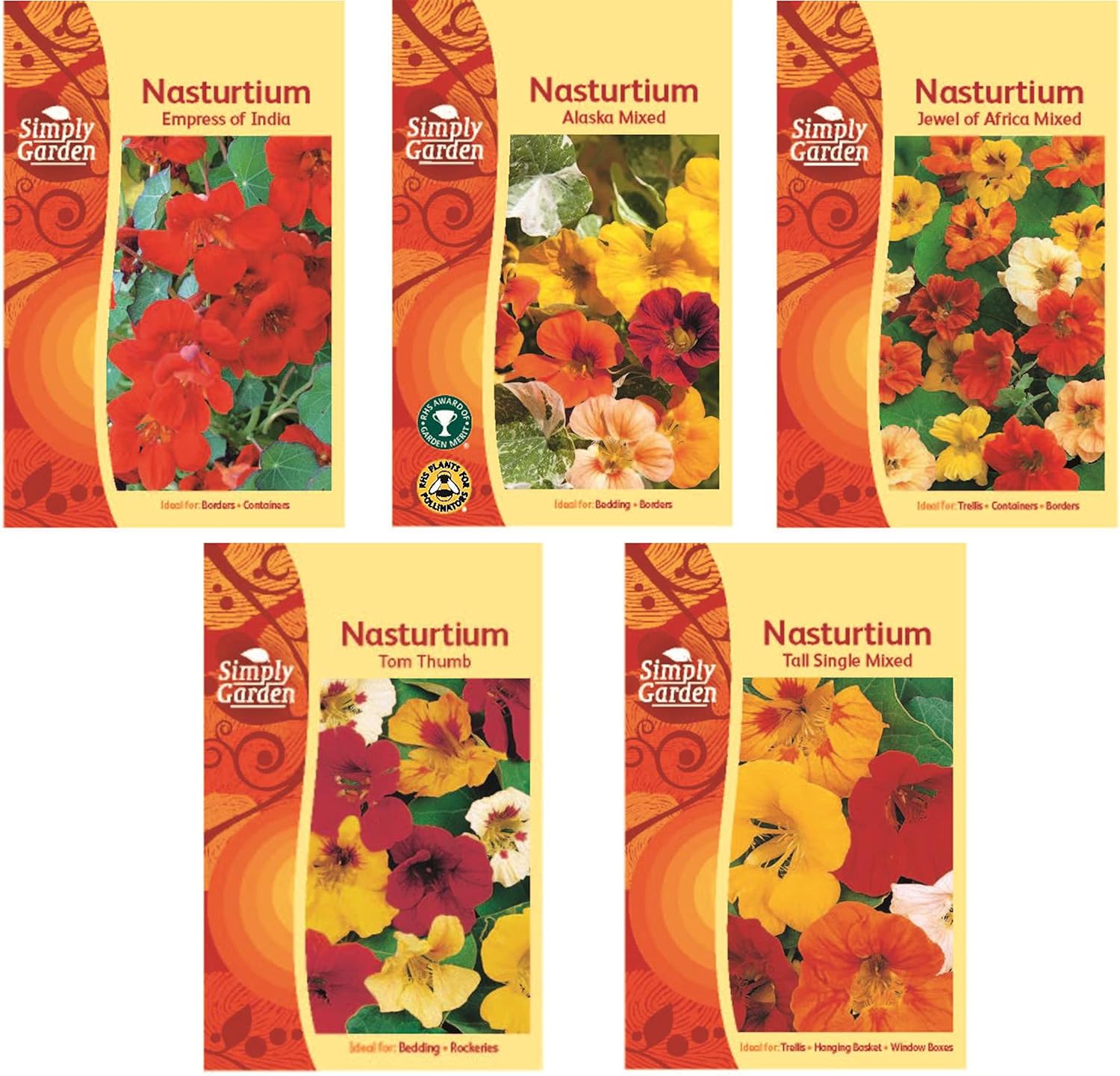 5 Nasturtium Seed Varieties for Planting Tall Trailing Multicoloured
