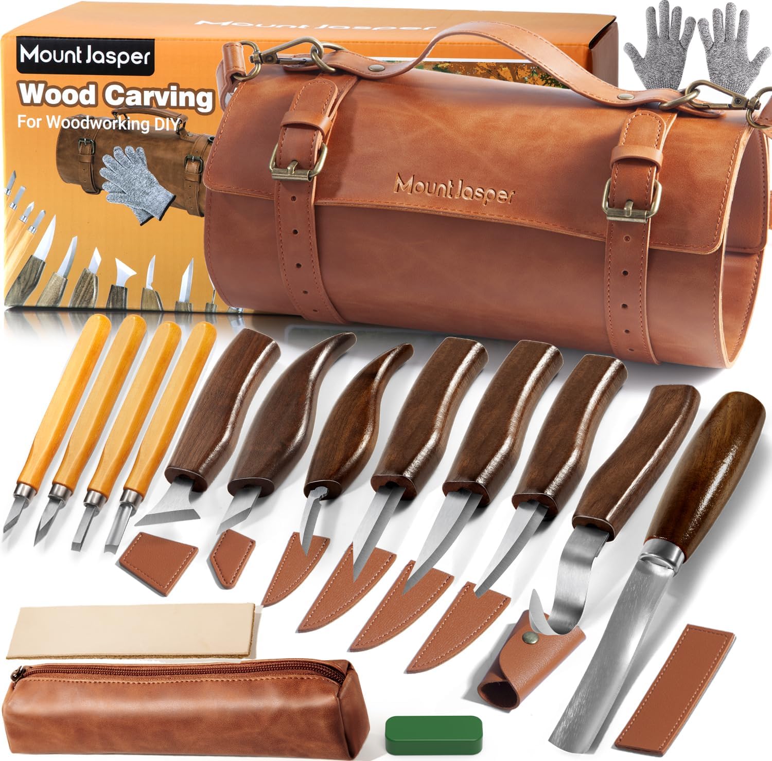 Wood Carving Kit, Deluxe Wood Carving Tools Whittling Kit with 8 Whittling Knives & 4 Detail Carving Knives & Storage Bag, Widdle Kit for Beginners, Carpenter