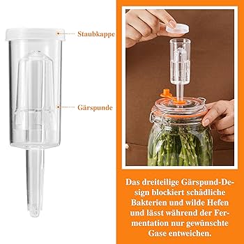 HJQEQVD 1 Gallon Fermentation Jars With Airlocks, Fermenting Kit For Kimchi Kombucha And Pickles Wide Mouth Kimchi Sauerkraut Storage Container A1d85d20 6aaa 4063 8315 5985522e5311.69858b68c1e2d0724a2c33c76664bfae