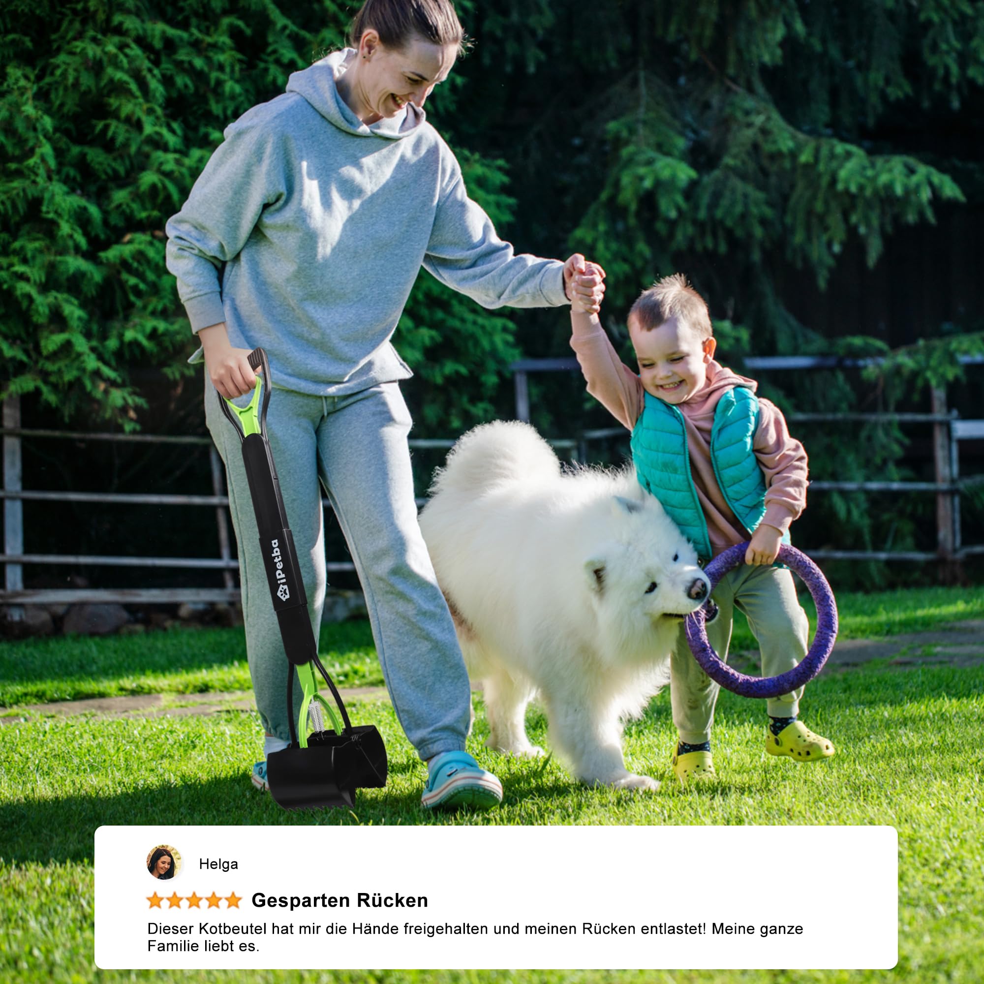 80 cm Großer Hundekotschaufeln Langer Griff Hundekotsammler Kein Bücken Nötig für Hunde und Katzen Faltbare Pooper Scooter für Wiese Erdboden Sandboden Kiesweg