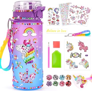 Unicorn Gifts for Girls 5 6 7 8 9 Years Craft Set Children's Drinking Bottle