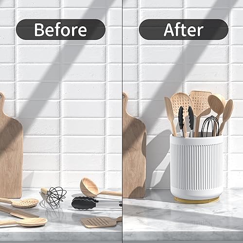 Miniatura 6 de ebeau Soporte para utensilios de cocina, soporte grande para utensilios de cocina (7.5 pulgadas de alto x 6 pulgadas de ancho), soporte de