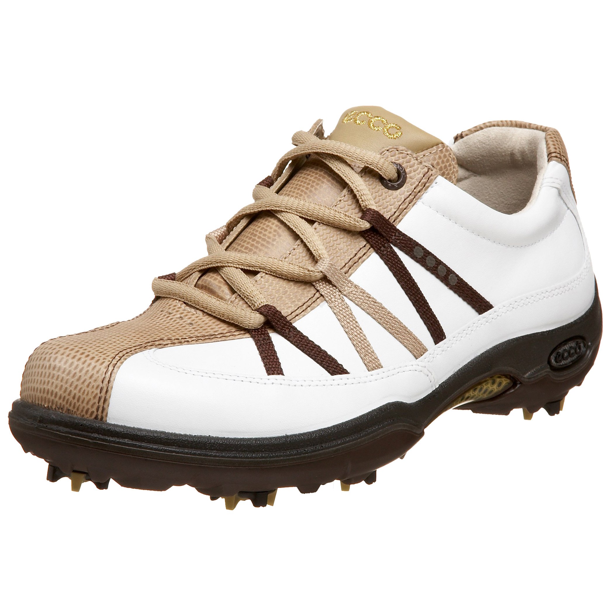 ECCO Women's Casual Pitch Premier Golf Shoe,Sand/White/Coffee,36 EU (US Women's 5-5.5 M)