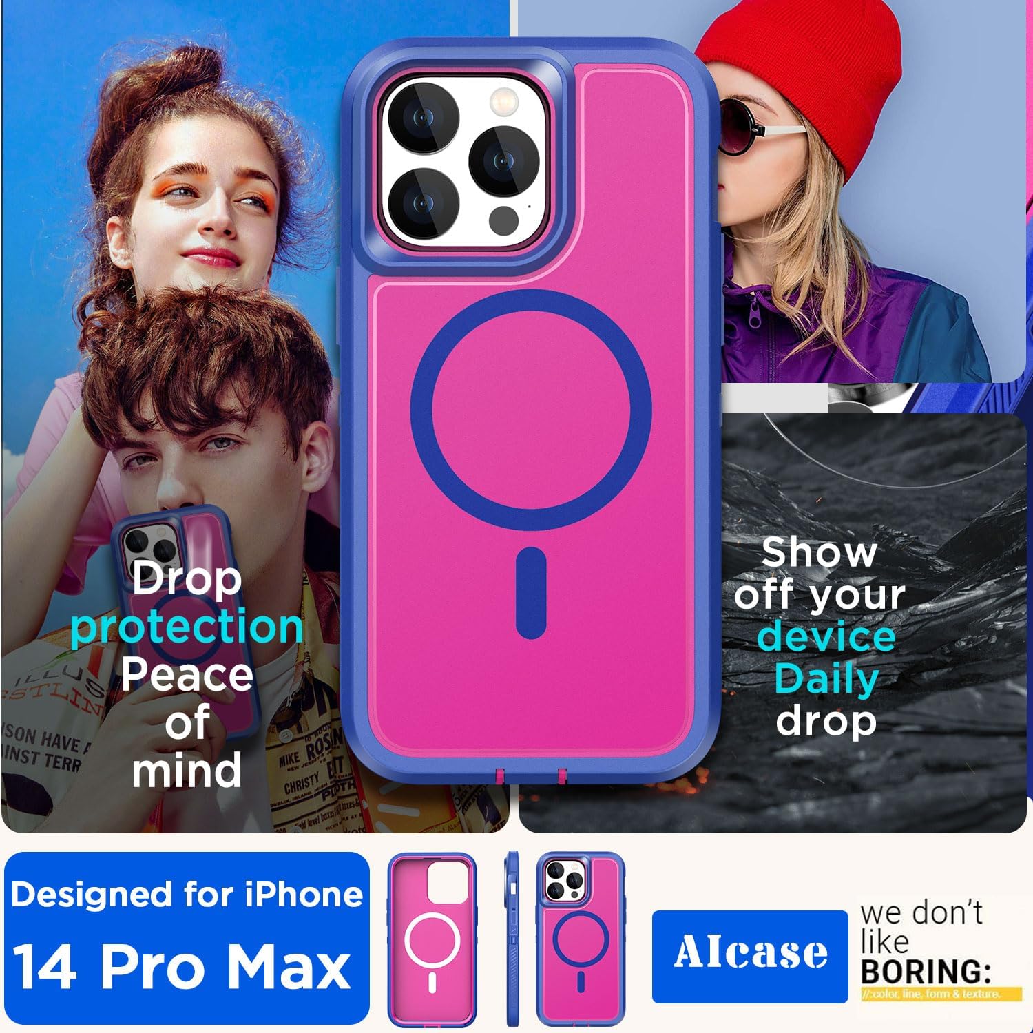 AICase for iPhone 14 Pro Max Case [Compatible with Magsafe],Magnetic Heavy Duty Drop Protection Full Body Rugged Shockproof/Dust Proof Military Protective Tough Durable for iPhone 14 Pro Max 6.7"_1 - Image 6