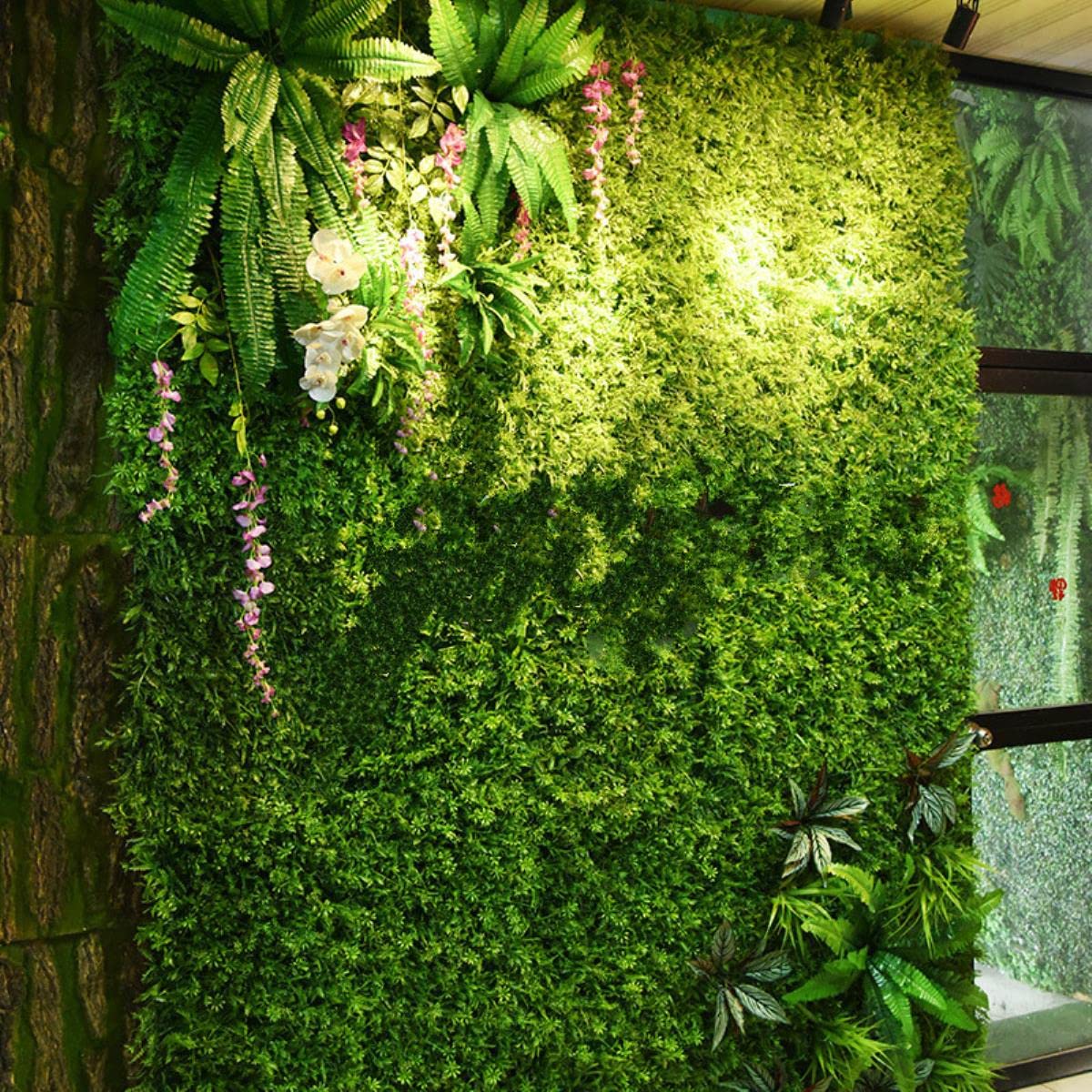 Planta Artificial Verde Césped de eucalipto PGrass DIY por Encargo Balcón Hotel Centro Comercial Paisaje Decoración de la pared-1m x 3 m, 40x60cm K