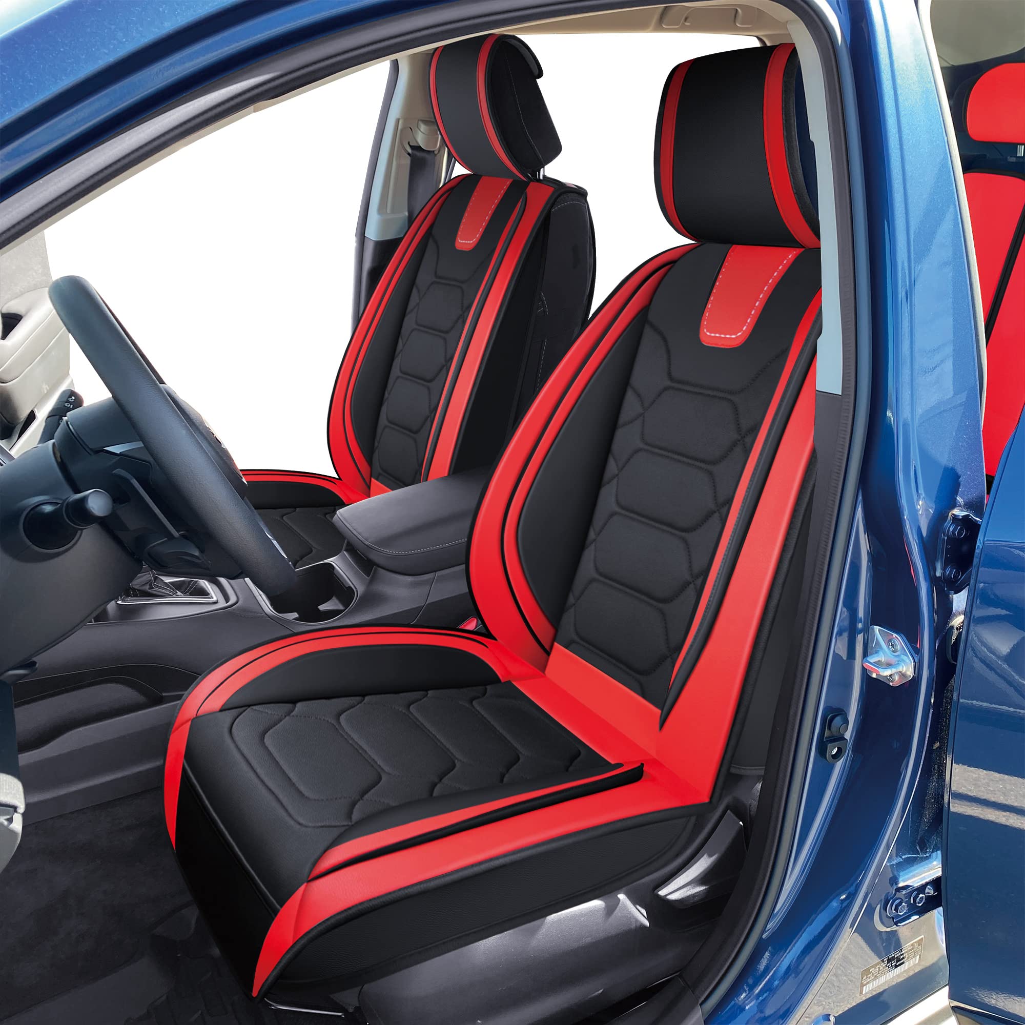 OASIS AUTO Subaru Forester Outback Legacy Impreza Crosstrek Accessories Seat Covers 2010-2025 Custom Fit Leather Cover Protector Cushion (Full Set, red)