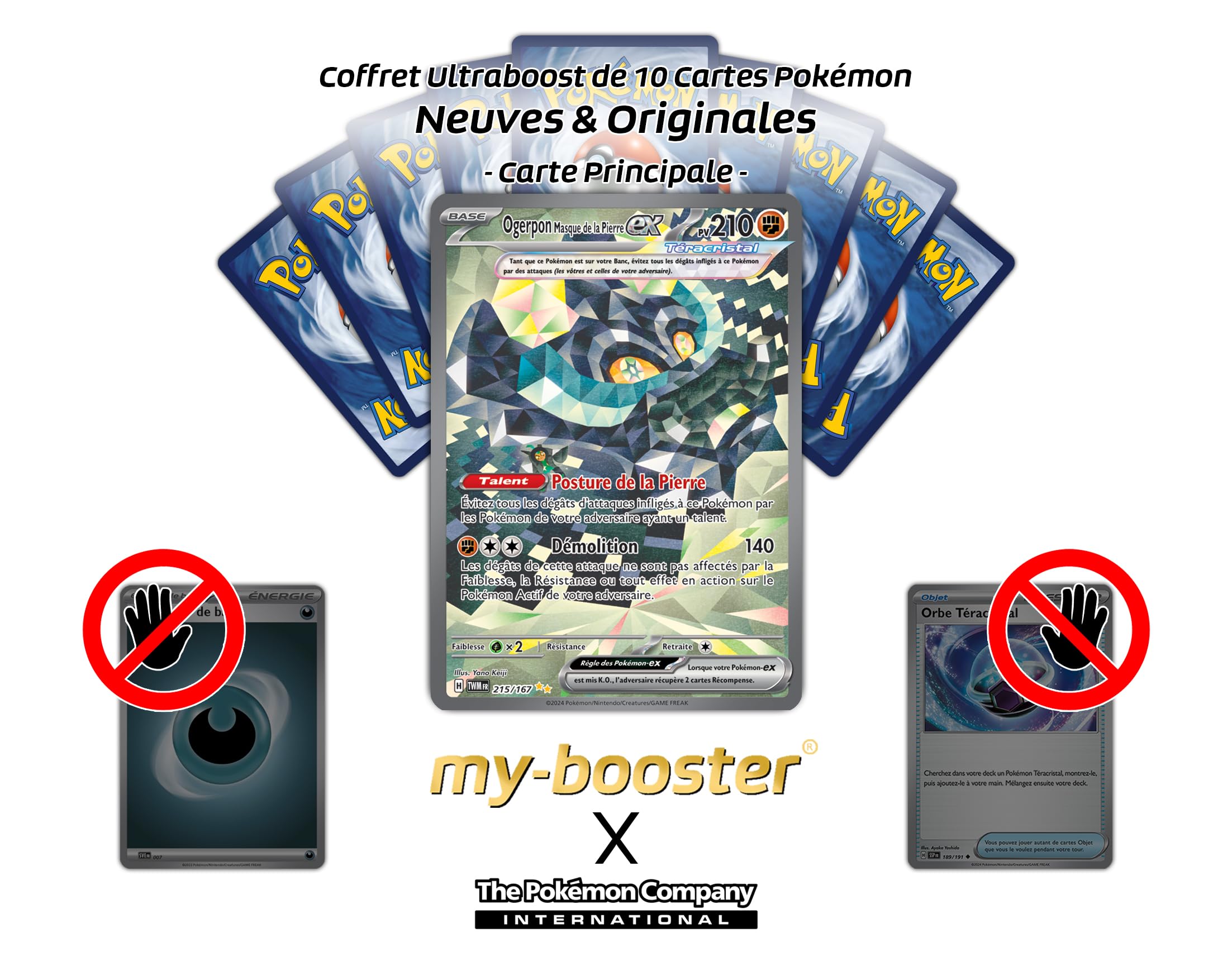 Carte Pokémon Ogerpon Masque de la Pierre EX 112/167 TWM Mascarade Carte Pokémon Ogerpon Masque de la Pierre EX 112/167 TWM Mascarade