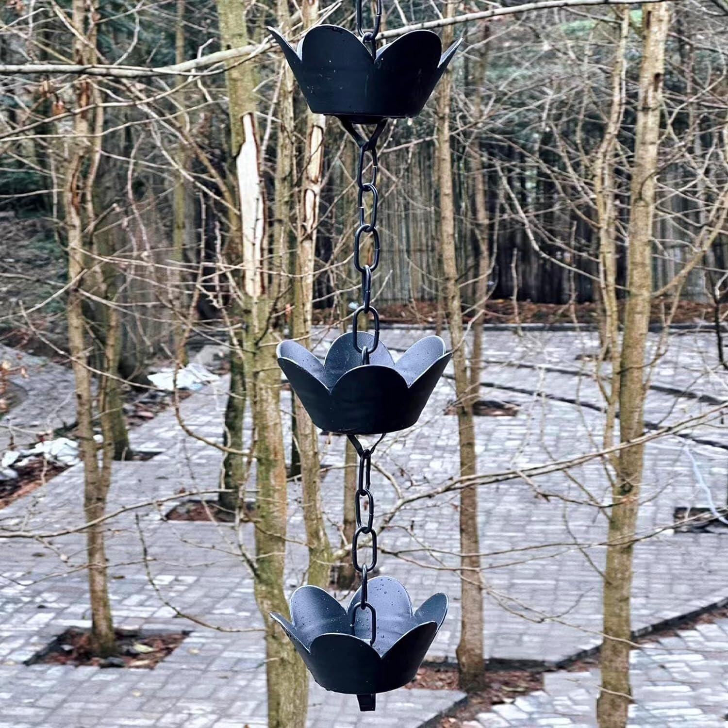 Chaîne de pluie pour gouttière de 240cm, collecteur d'eau décoratif pour maison et extérieur