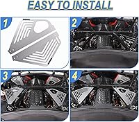 Vista 5 de Cubierta de panel de bahía de motor compatible con Chevrolet Corvette C8 2020-2023, cubiertas de motor traseras de aleación de aluminio, protectores