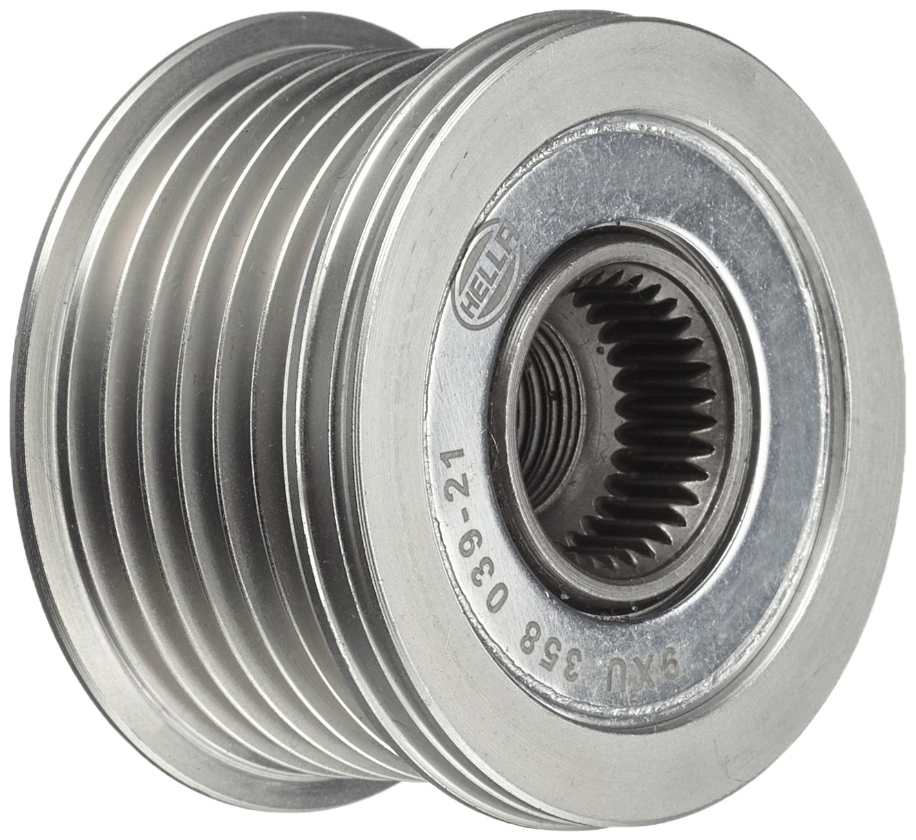 Hella 9XU 358 039-211 Dispositivo Ruota Libera Alternatore - Dimensioni Filettatura: M14X1,5 - N° Di Scanalature: 6 - Con Calotta/Coperchio-image