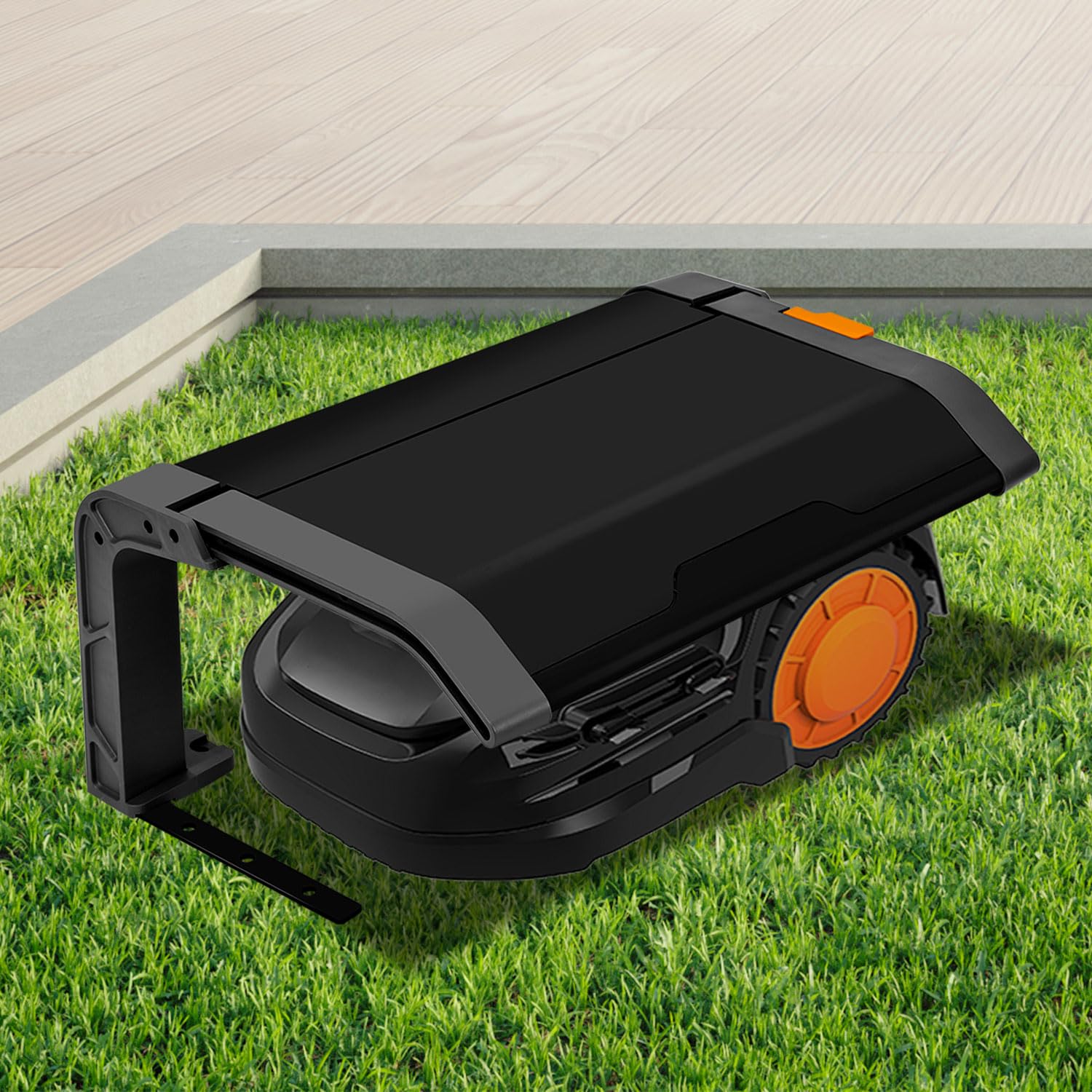 Garaje para robot cortacésped, garaje para robot cortacésped de plástico PP, protección contra la lluvia para cortacésped, robot cortacésped plegable contra el viento y el sol, 72 x 56 x