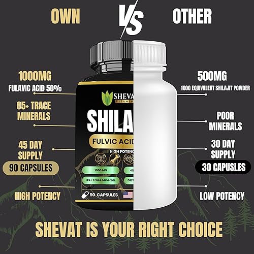 Miniatura 6 de 90 cápsulas de Shilajit para hombres y mujeres de 22000 mg con 50% shilajit ácido fúlvico orgánico del Himalaya natural Shilajit para hombres,