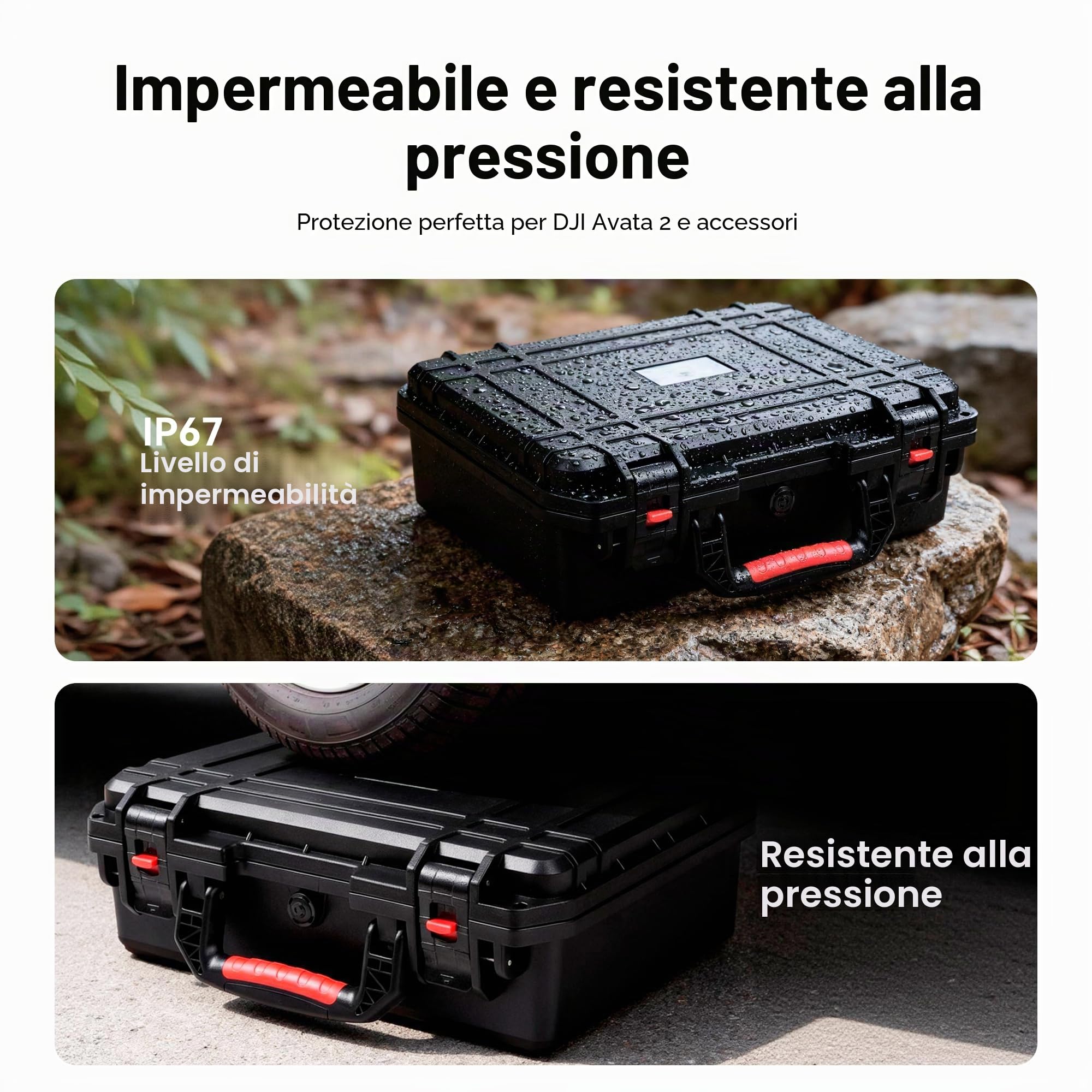 FPVtosky Custodia Rigida per DJI Avata 2/Fly Smart Combo, Valigetta Rigida per Avata 2 Adatta per Goggles N3, RC Motion 3, Telecomando FPV 3 e Accessori per Batterie(Solo Custodia)