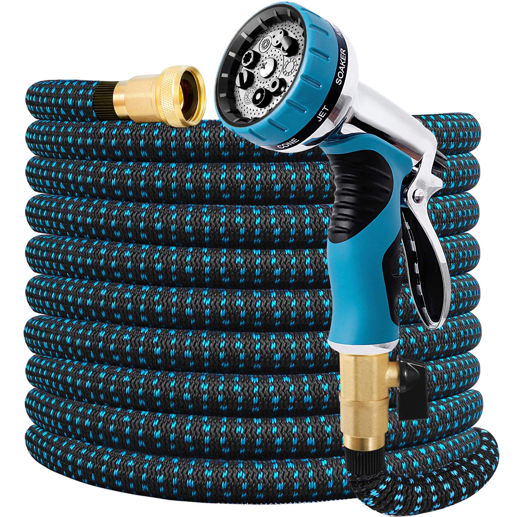 Buy Expandable Garden Hose with 9 Function Spray Nozzle and Durable 4