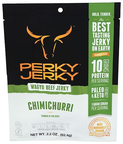 PERKY JERKY Chimichurri Wagyu Carne de vacuno Jerky, 2.2 oz