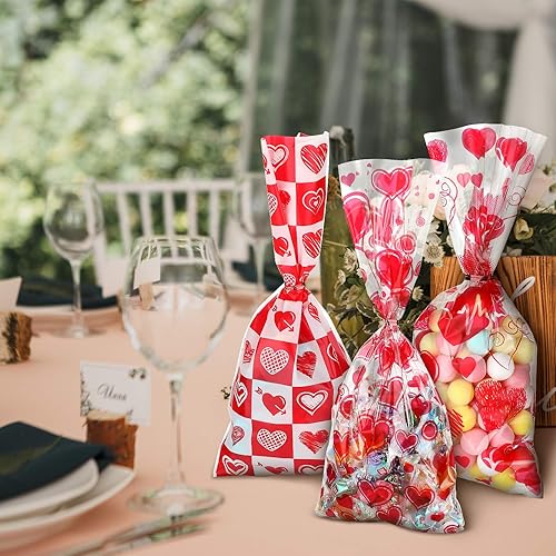 Miniatura 5 de Zonon 125 bolsas de regalo de San Valentín, celofán, bolsas de regalo de San Valentín, bolsas de dulces de San Valentín, bolsas de regalo de