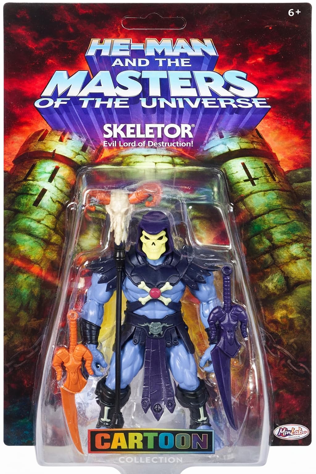 200X Skalator Cartoon Collection, 5.5 Inch 1980s MOTU TV Villain, Detailed Design & Cape Staff 2 Swords