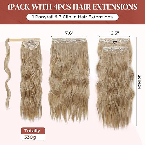 Miniatura 2 de LONAI 4 extensiones de cola de caballo para mujer