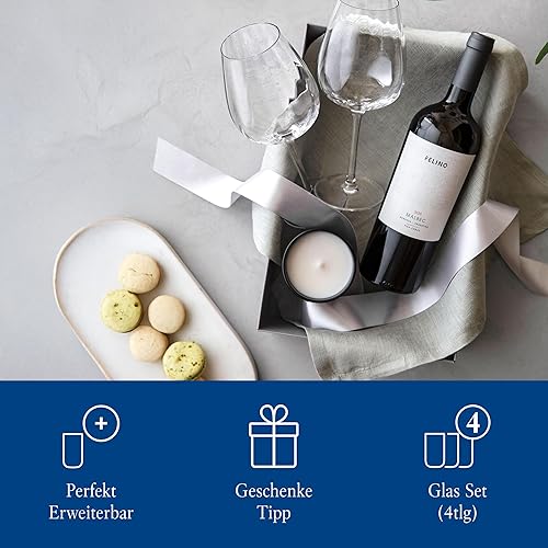 Miniatura 4 de Villeroy & Boch Rose Garden - Copa de vino tinto, juego de 4, 6.75 onzas, cristal de cristal, transparente