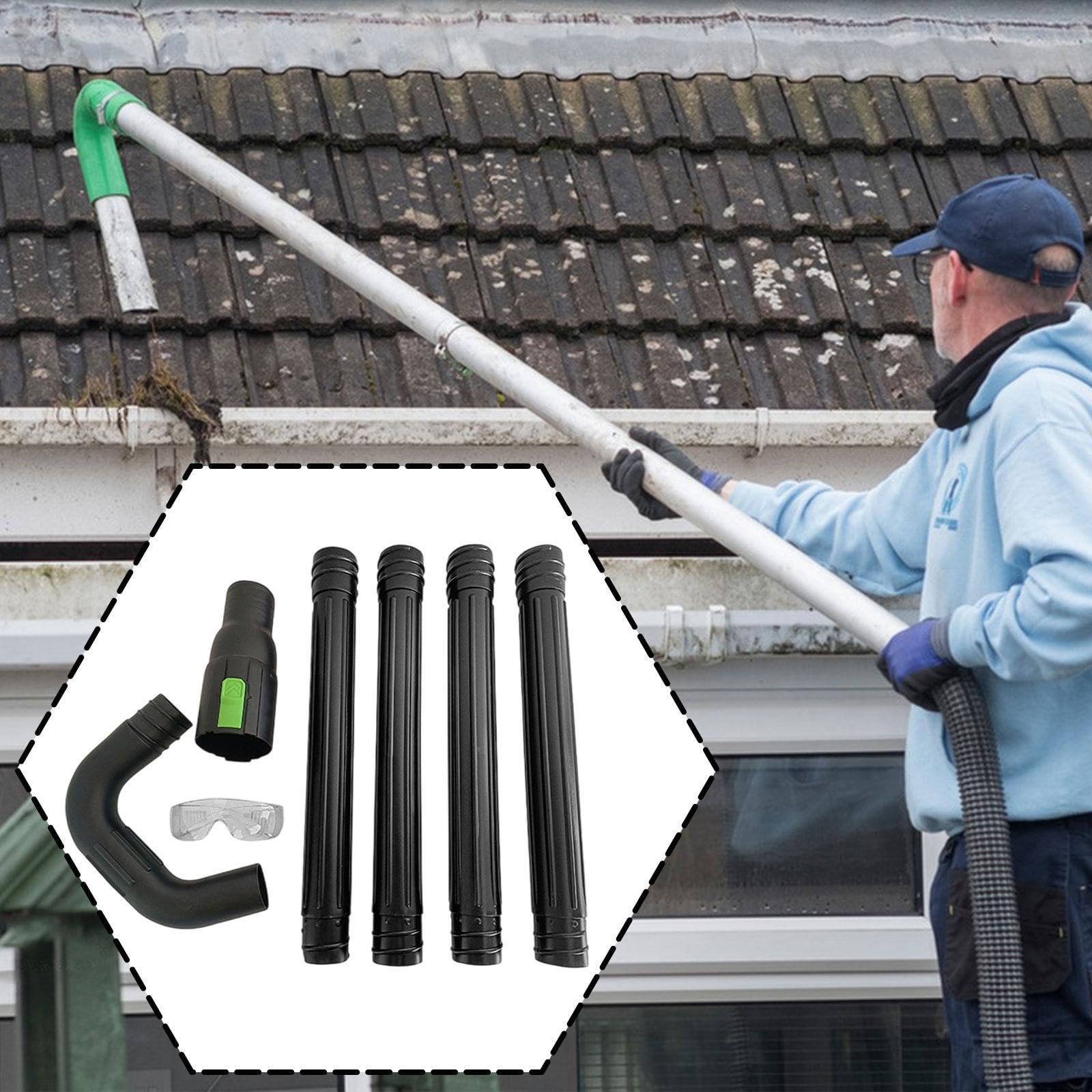 Gralara Kit universal de limpieza de para sopladores de hojas, accesorios, fácil limpieza de patios, componentes domésticos, piezas de repuesto.