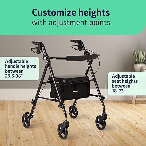 Vista 15 de Caminador Medline libertad ultraligero Borgoña