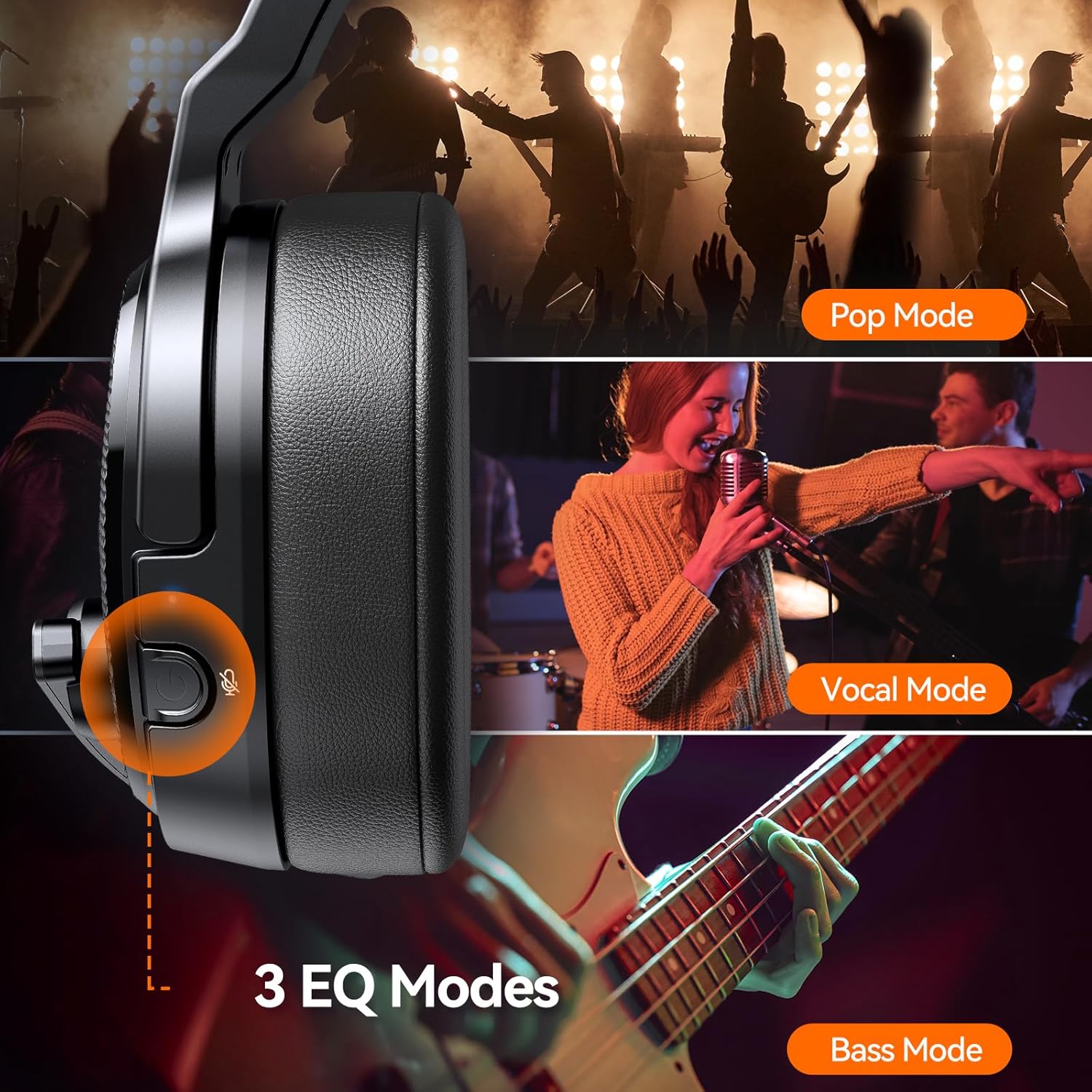 TECKNET Bluetooth Trucker Headset, Single and Dual Ear Wireless Headset with Mic for Work Noise Cancelling, 50Hrs 3 EQ Music Modes Trucker Bluetooth Headphones for PC, Drivers, Office, Call Center