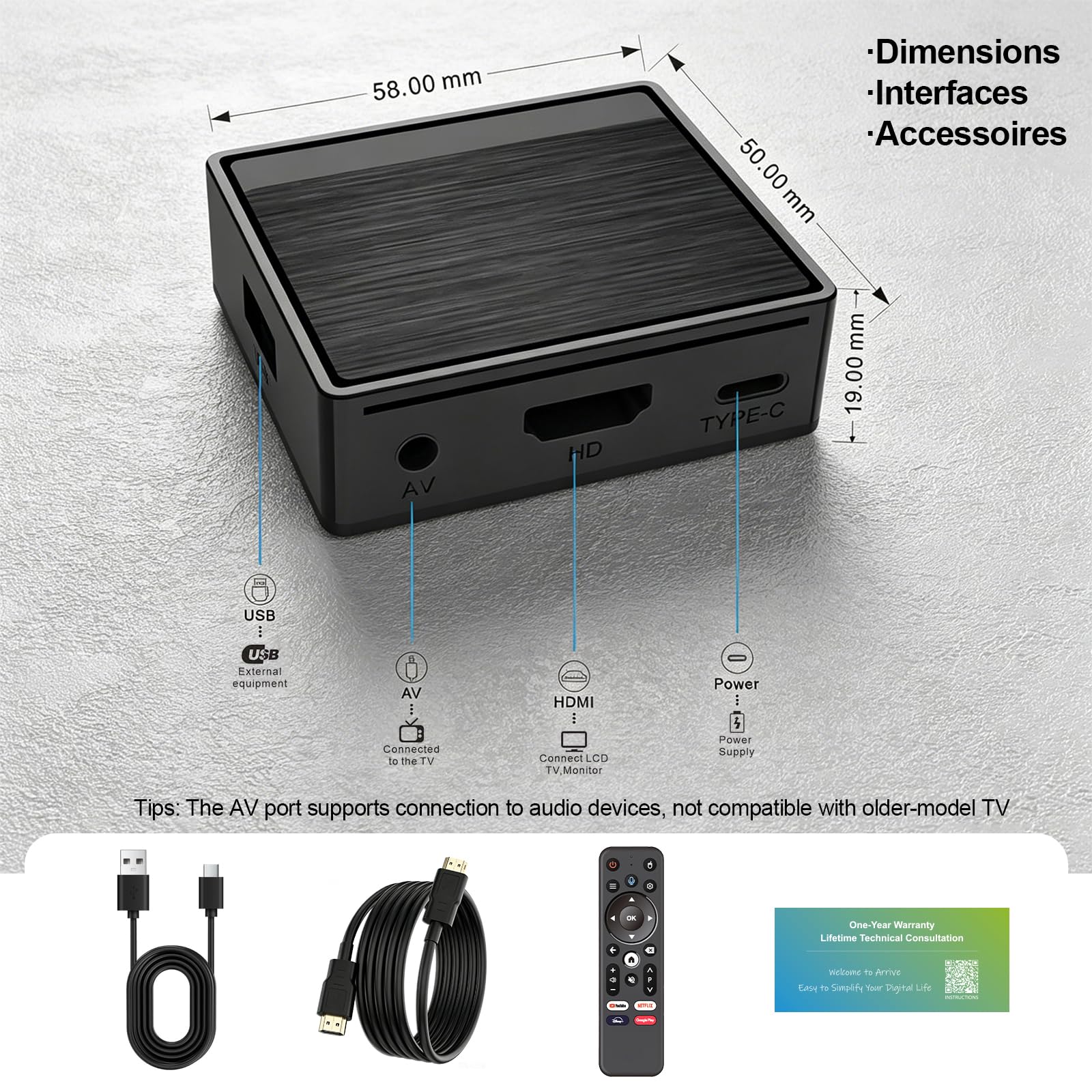 BOXPUT Mini TV Media Player, Android 12.0, 2GB RAM 16GB ROM, H618/2.4G/5G Dual WiFi, BT5.4 Quad Core 4K Ultra HD