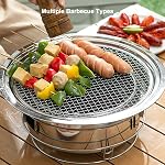 Charbon coréen BBQ Barbecue Petit Charbon BBQ 34.7cm Acier inoxydable portable BBQ Tableau Barbecue Kbbq BBQ pour le camping en plein air