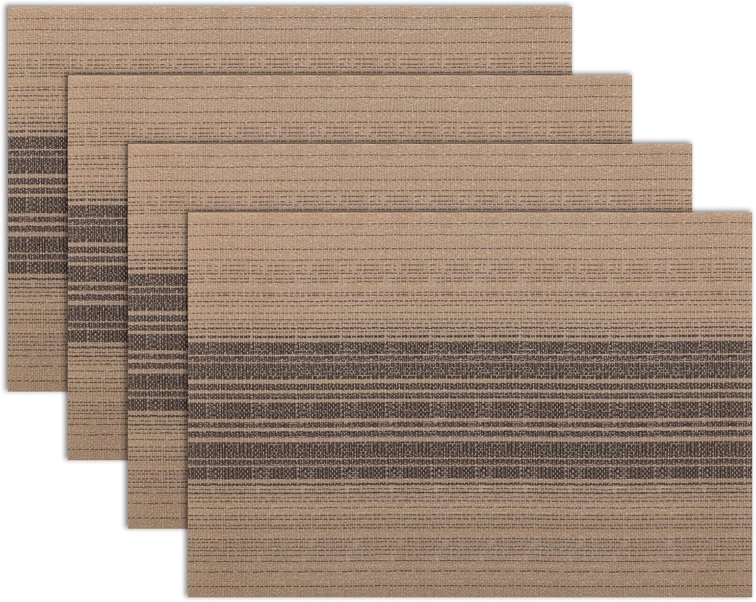 KONSSE Placemats Dining Table Place Mats | Placemats Table Mat PVC Material | Non-Slip Heat Resistant | Dining Tablemates Washable Anti-Skid | Size 45 x 30cm (6 PCS Square Gold) — Amazon image 14