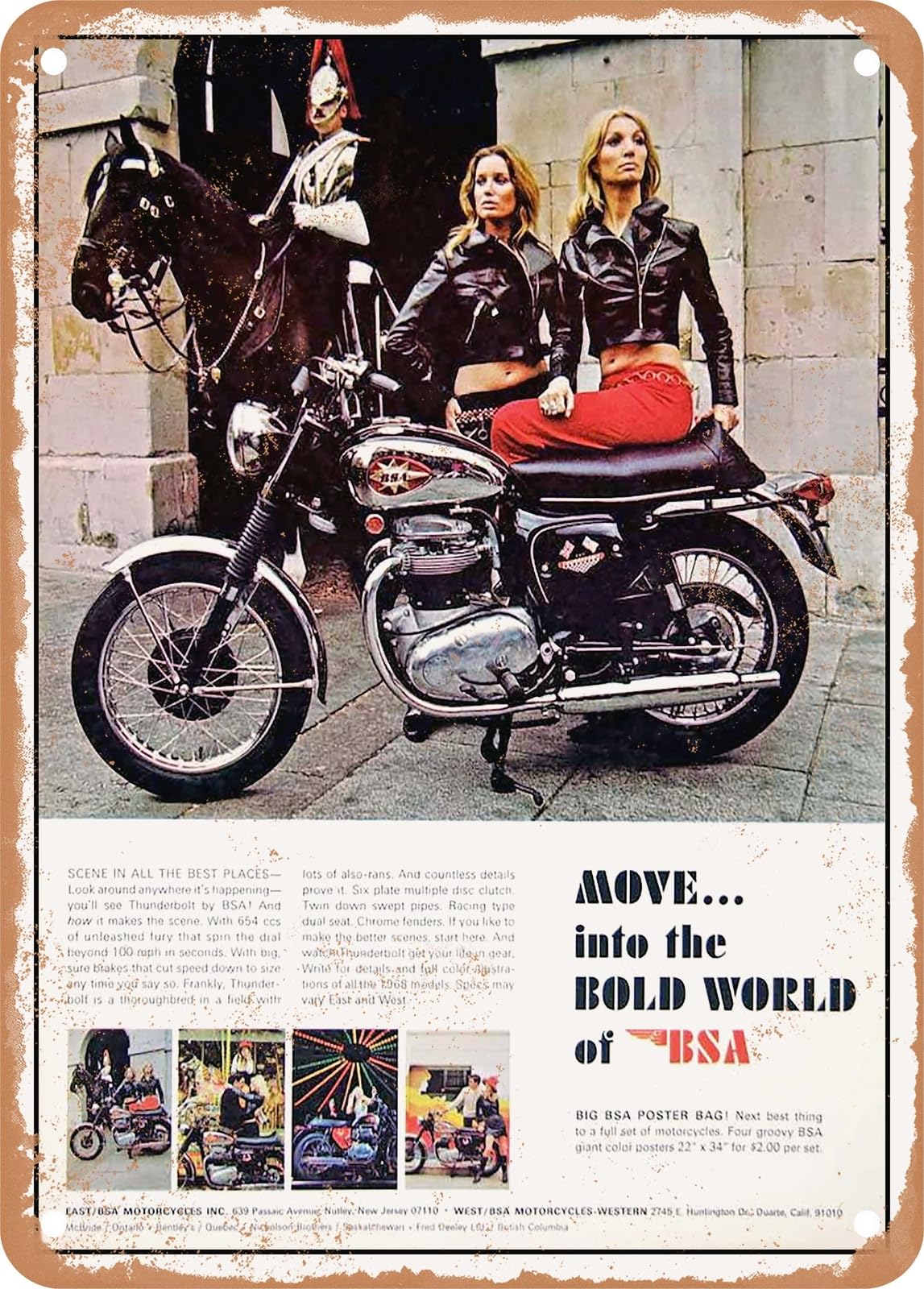 METAL SIGN - 1968 BSA Thunderbolt Move Into the Bold World of BSA Vintage Ad home decor