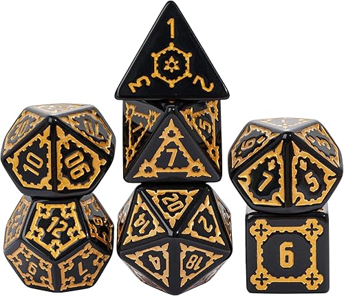 cusdie 7 dados gigantes DND de 0.98 pulgadas con bolsa de dados de ojo de dragón, juego de dados poliédricos, dados D&D para Dungeons and Dragons