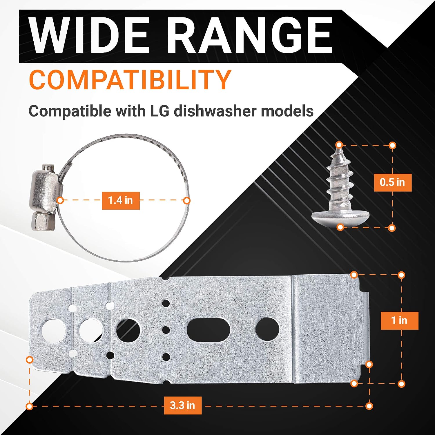 Ultra Durable 5001DD4001A Dishwasher Mounting Brackets Kit Replacement Part by BlueStars - Instruction Sheet Included - Exact fit for LG Dishwashers - Replaces PS3525525 AH3525525 AP4438292 1266844