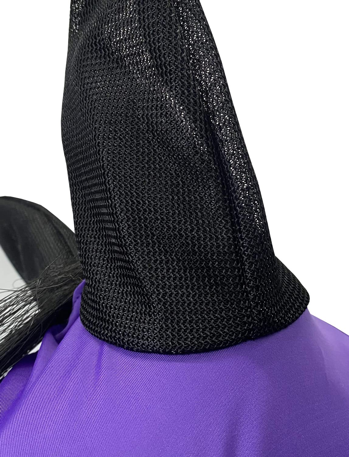 LEAFOREST Máscara de malla para caballo con orejas, máscara de malla suave anti-UV con orejas, color violeta, completo
