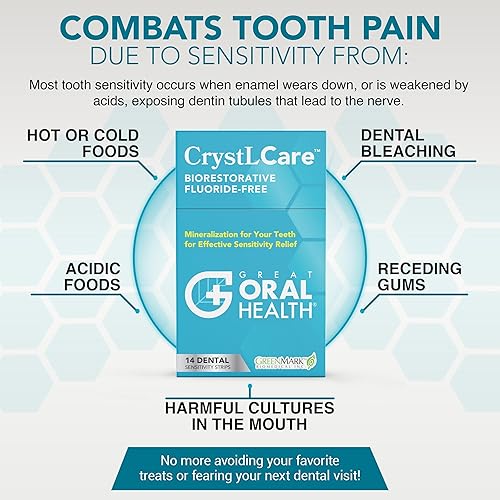 Miniatura 2 de CrystLCare - Tratamiento de sensibilidad dental para un alivio duradero para adultos y niños, tiras dentales sensibles para remineralización de