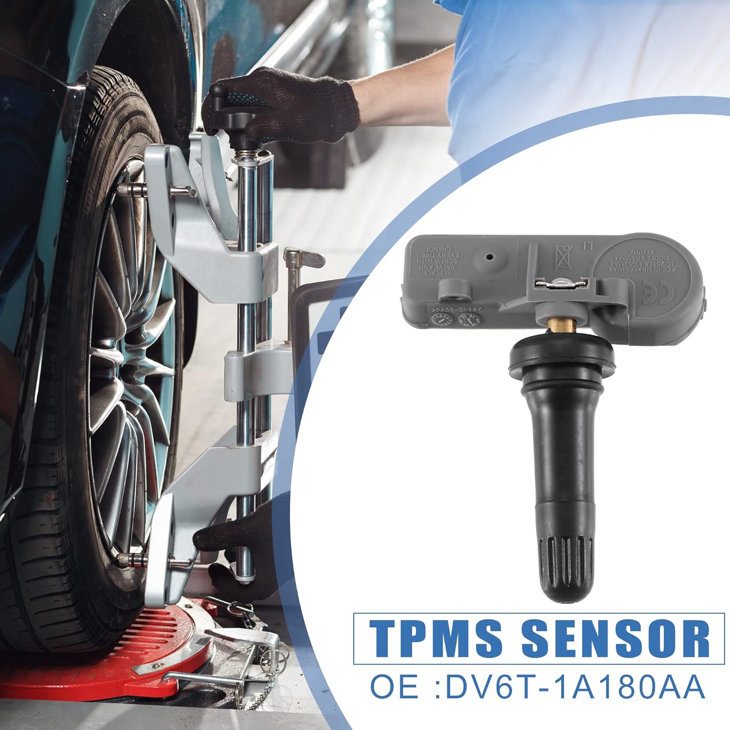 X AUTOHAUX 4pcs DV6T-1A180AA Tire Pressure Monitoring System Sensor TPMS Sensor 433MHz for Ford Transit 2015-2016 for Ford Explorer 2006-2016