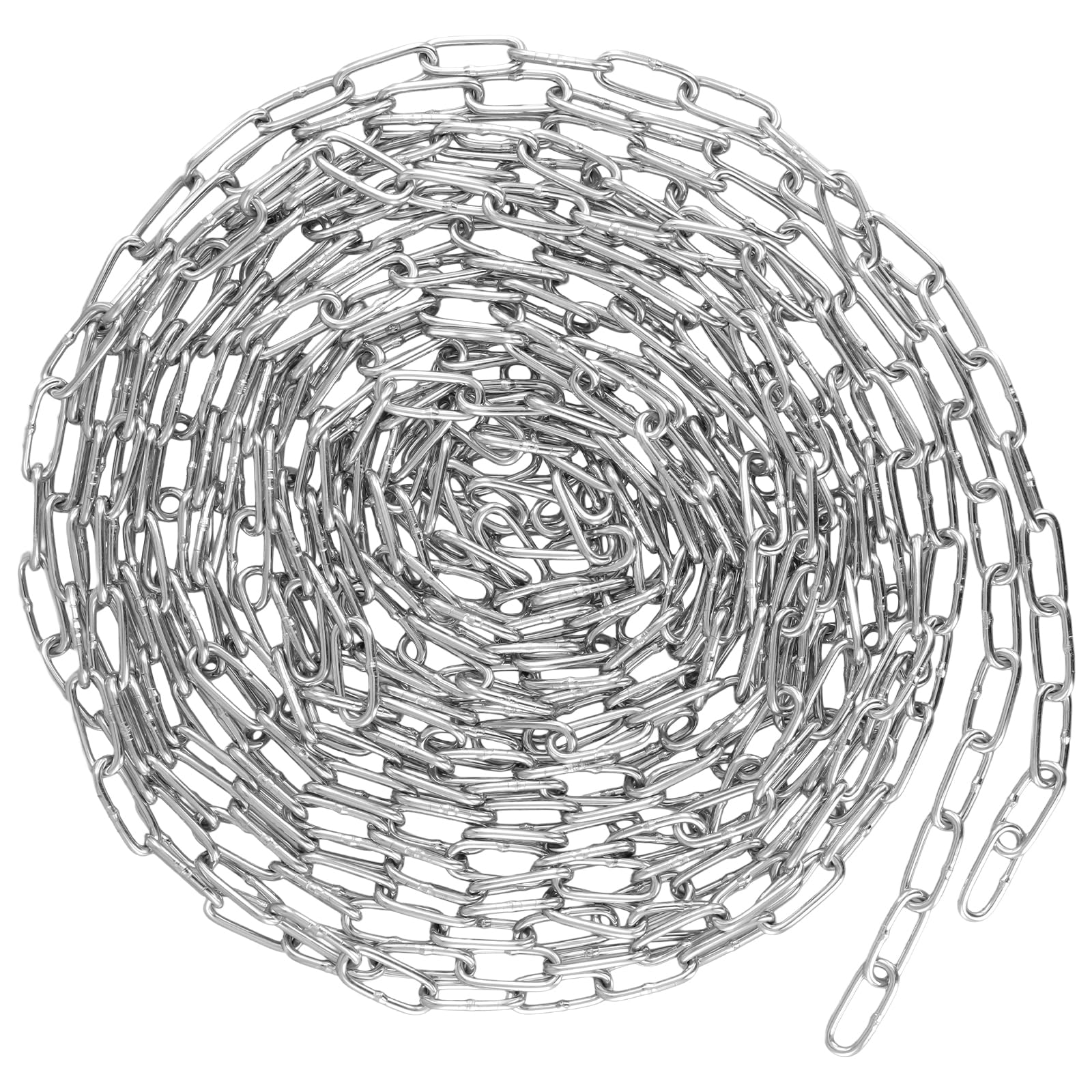 KEILEOHO Stainless Steel Chain, 10 Metres Length Metal Hanging Link Chain for DIY Craft Decoration, Silver, 3mm Thickness