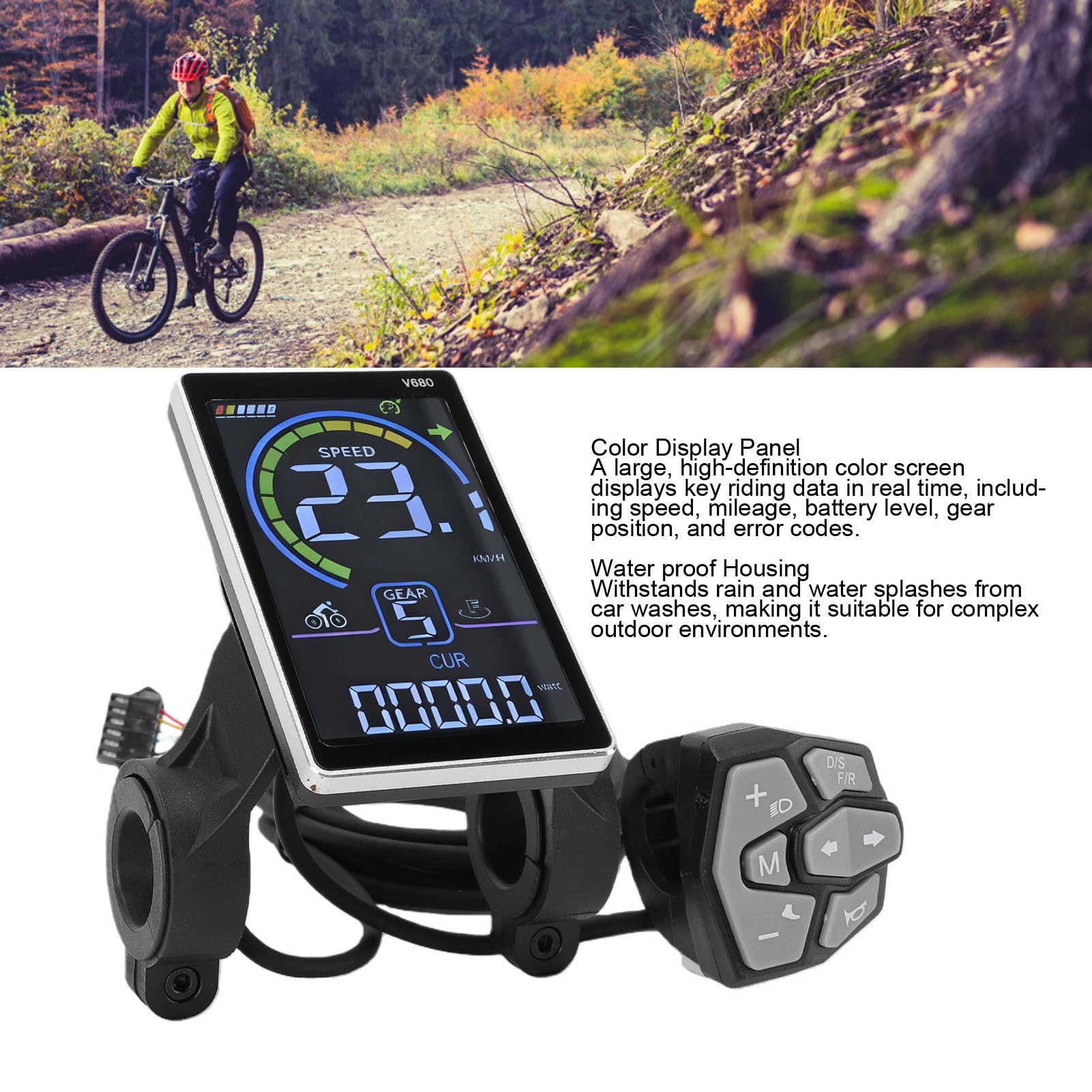 Misuratore Display LCD per Bici Elettrica con Controller Motore Brushless da 500 W per Il Pendolarismo Quotidiano Design Impermeabile in Lega di Alluminio