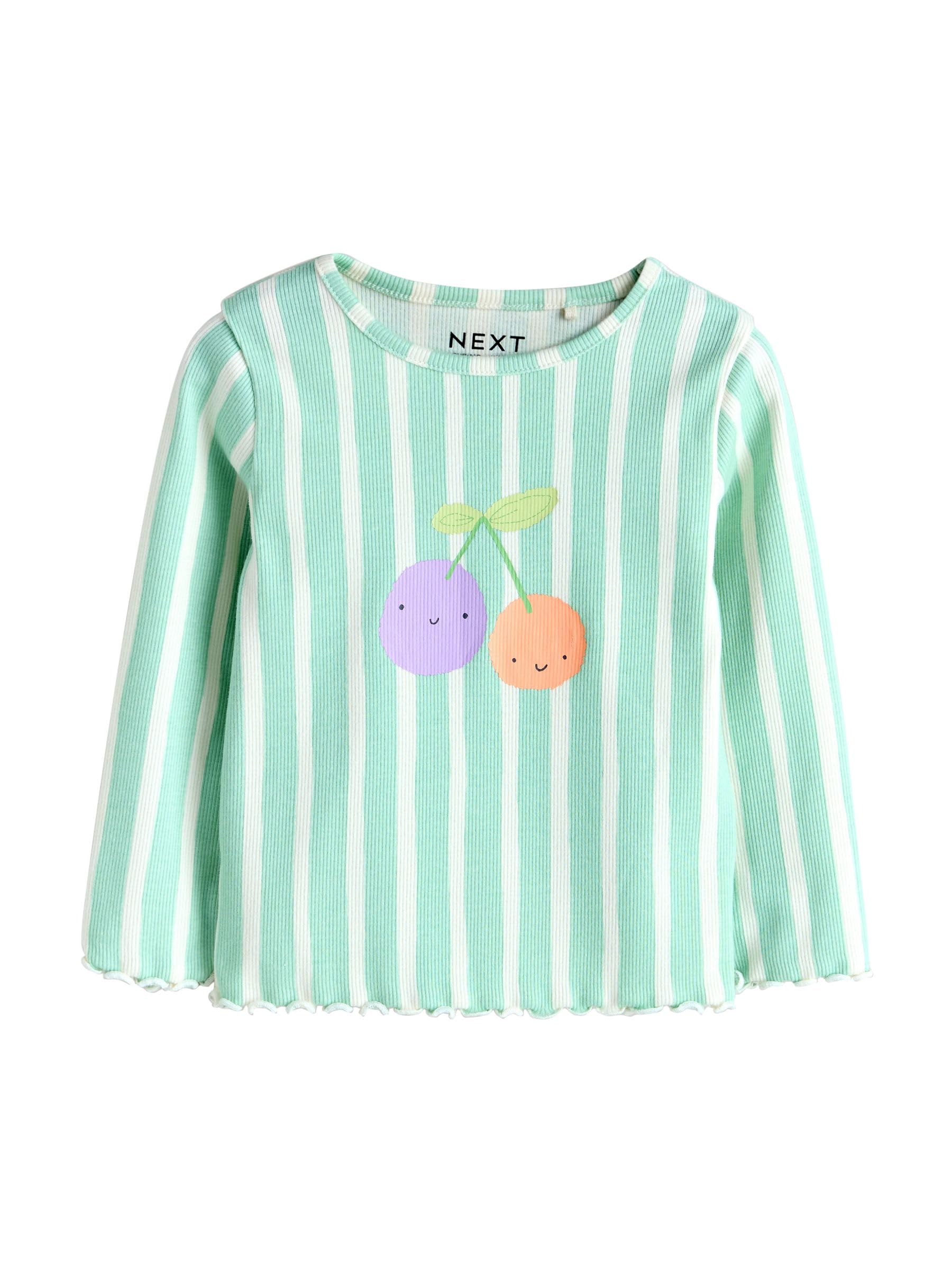 NEXT Fille Haut côtelé à Manches Longues, Lot de 5 | Coupe standard