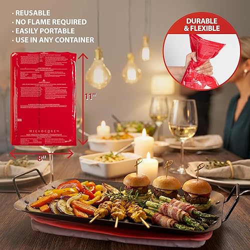 Miniatura 5 de Bolsa de calor Vesture Hot to Go - Mantén la comida caliente - Reemplazo de paquete microcore para porta-comida (paquete rojo para calentar en