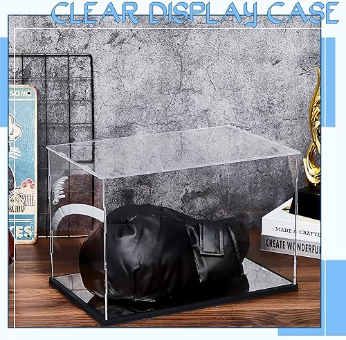 Miniatura 4 de Barydat Vitrina transparente para casco de béisbol acrílico con elevadores de acero inoxidable, soporte de béisbol, soporte para recuerdos de casco