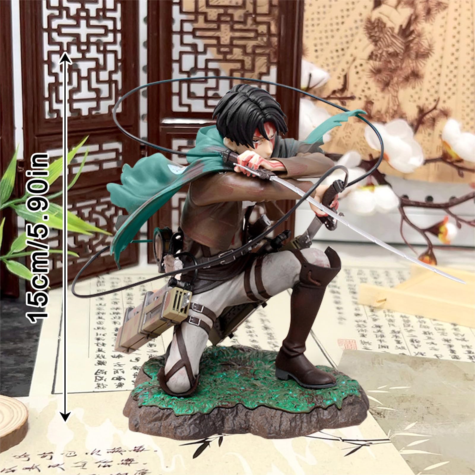 Estatua De Levi Ackerman, Adornos Levi Ackerman, Estatua De Decoración De Oficina De Personaje De Anime, Modelo Scout de PVC, Decoración De Oficina Para Los Fans
