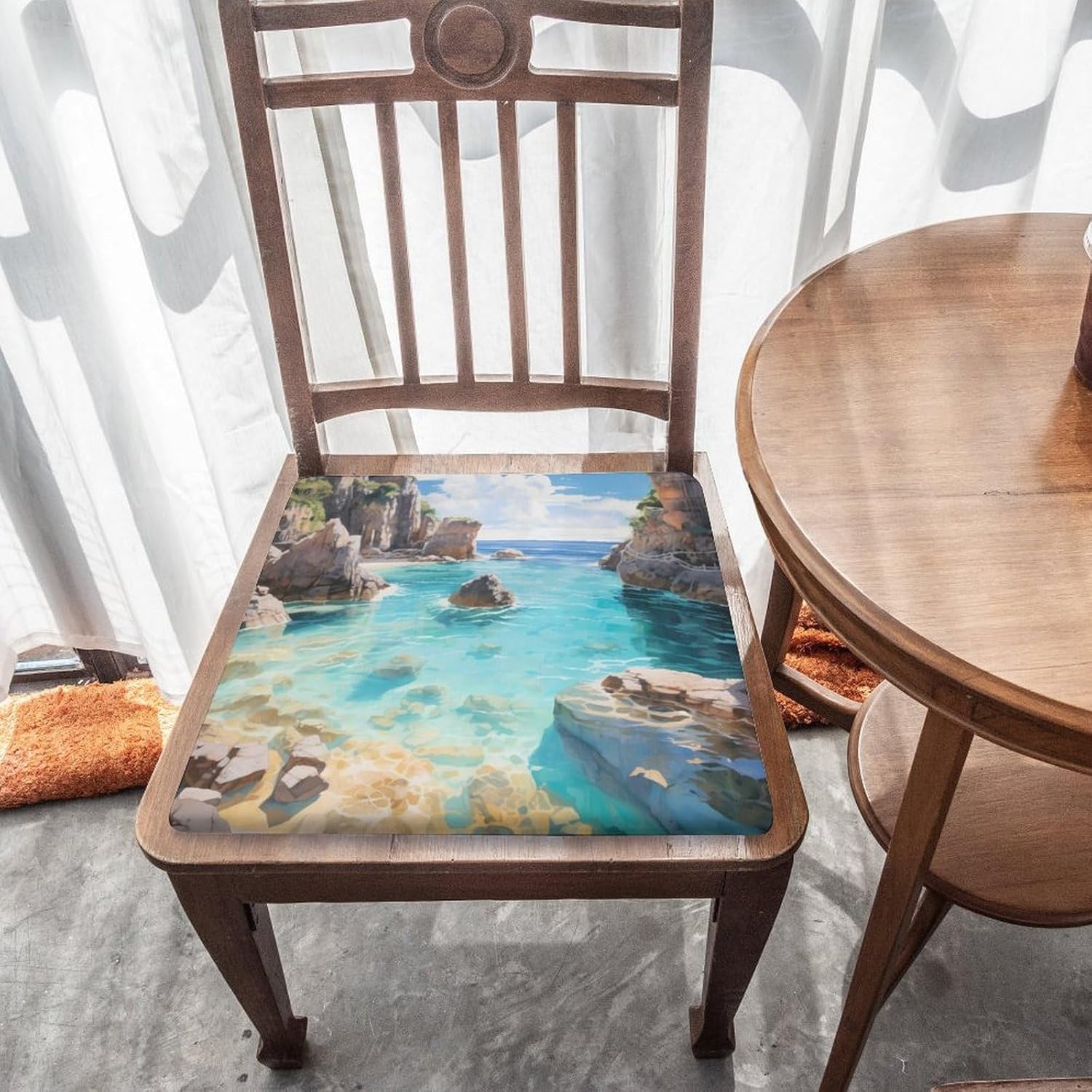 Horseshoe Bay Cove Bermuda Floor Pillow Meditation Yoga Cushion Square Chair Cushion Pillows Seating for Adults