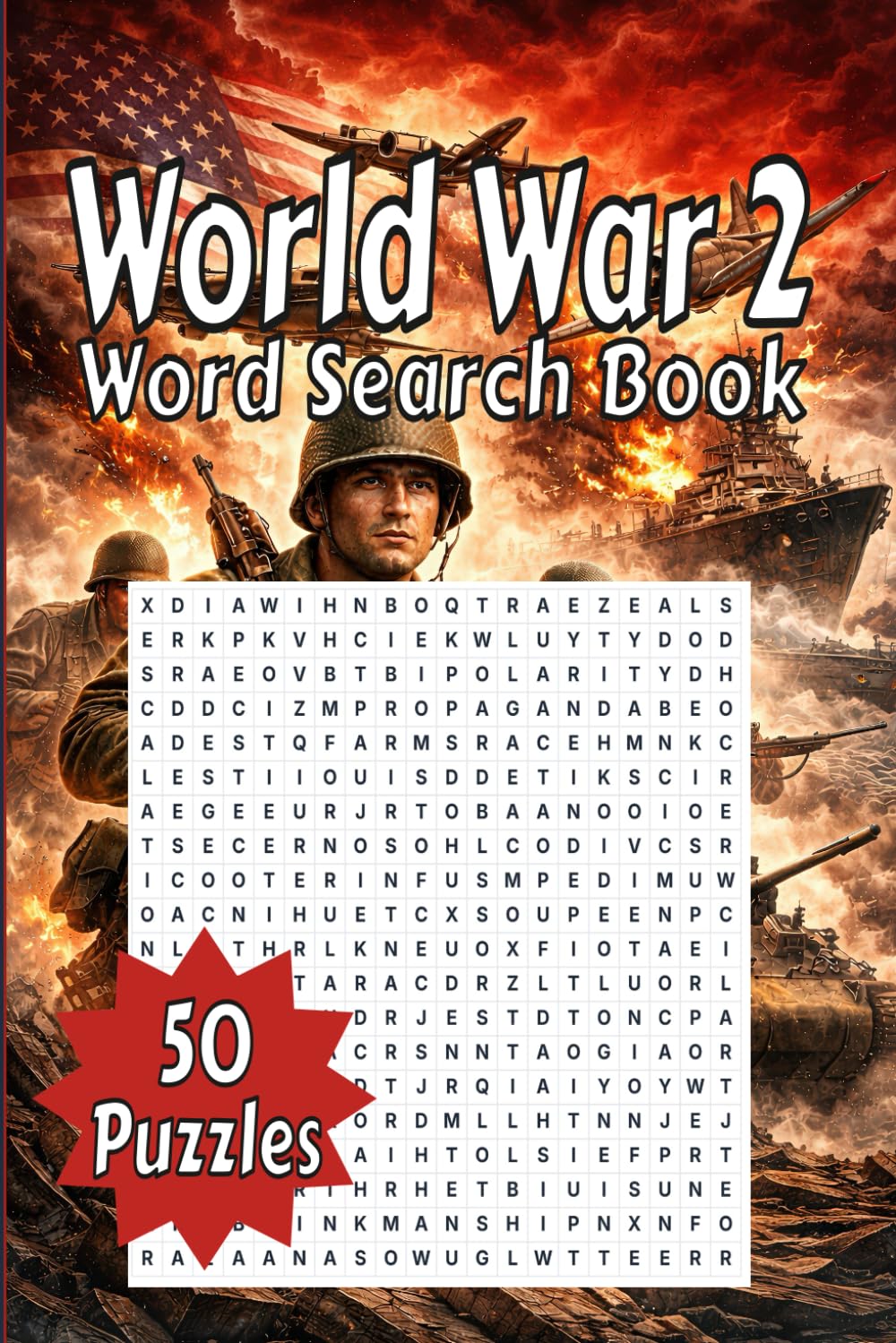 World War 2 Word Search Book 50 Puzzles: Engaging WW2 Activity Book For History Enthusiasts And Puzzle Lovers Of All Ages.