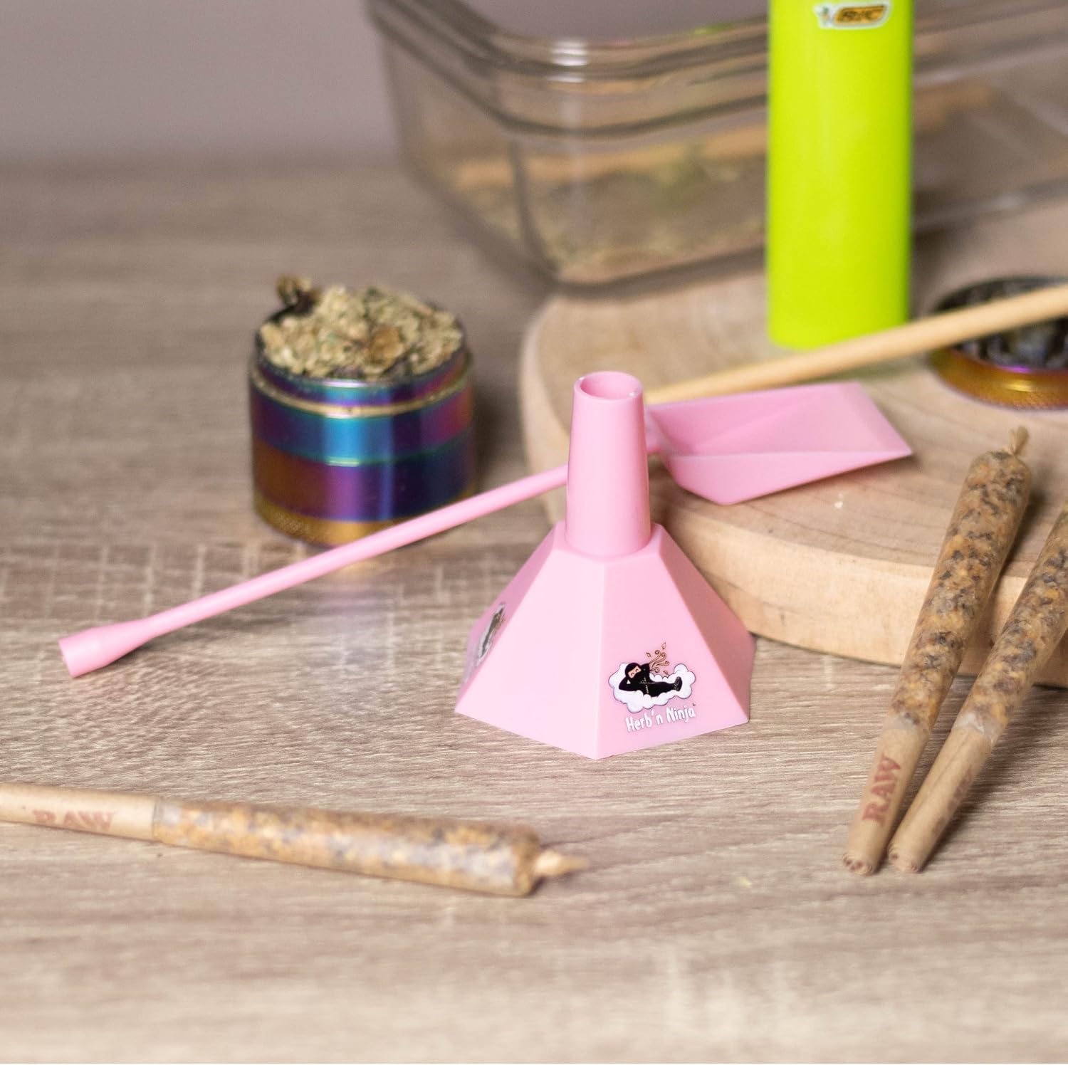 Herb’n Ninja Cone Loader, Filler, Packer, Stuffer | Pre Roll Funnel Pink image 4