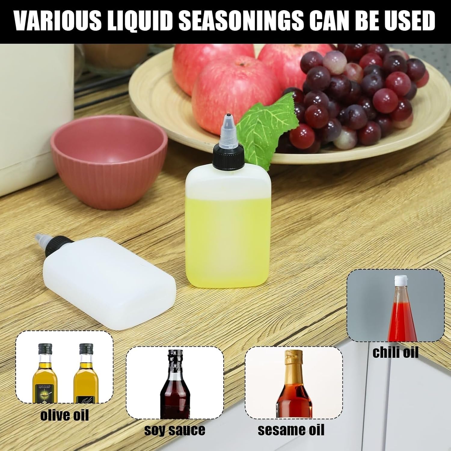 Squeeze Bottle Seasoning Plastic Allocation Container Can Fill The Salad Tomato Sauce Tip Mouth Squeeze and Packing Bottle Pack of 5 Dinnerware