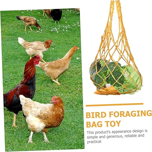 Miniatura 6 de Mipcase Red de alimentación para loros, alimentador de frutas, bolsas de malla para juguetes, juguetes de loro, juguete de forraje, pollo,