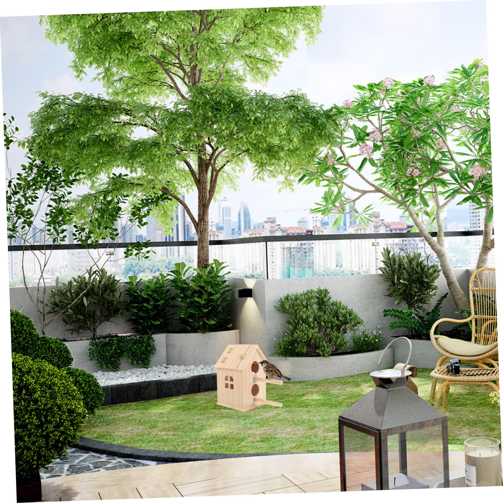 Yardwe Nido per Uccelli Legno Scatola di Allevamento per Piccoli Uccelli Casa Appesa per Nido di Cocorite e Pappagalli Decorazione per Giardino e Balcone Facile da Pulire e Sicura