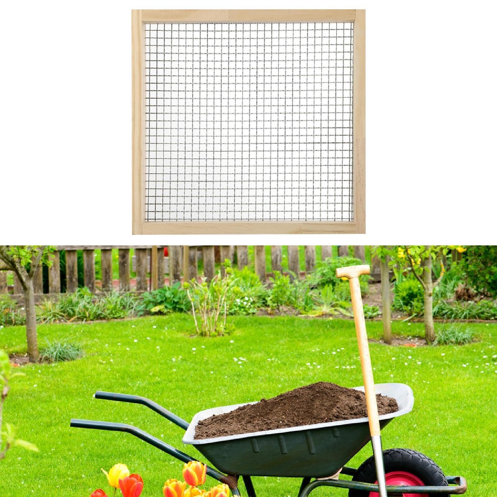 Setaccio per Terriccio da Giardino in Legno, Strumento per Piantare con Setaccio, Diametro del Foro 5mm