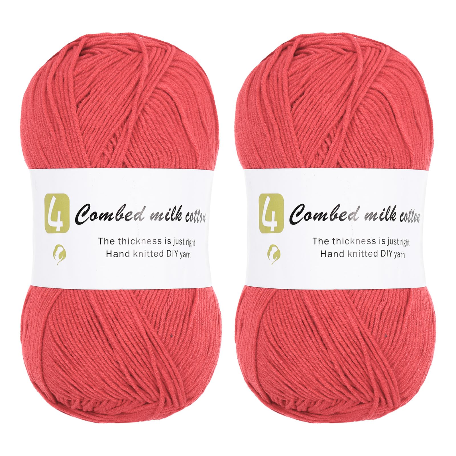 Hilo suave para tejer artesanías duraderas en tono rojo
