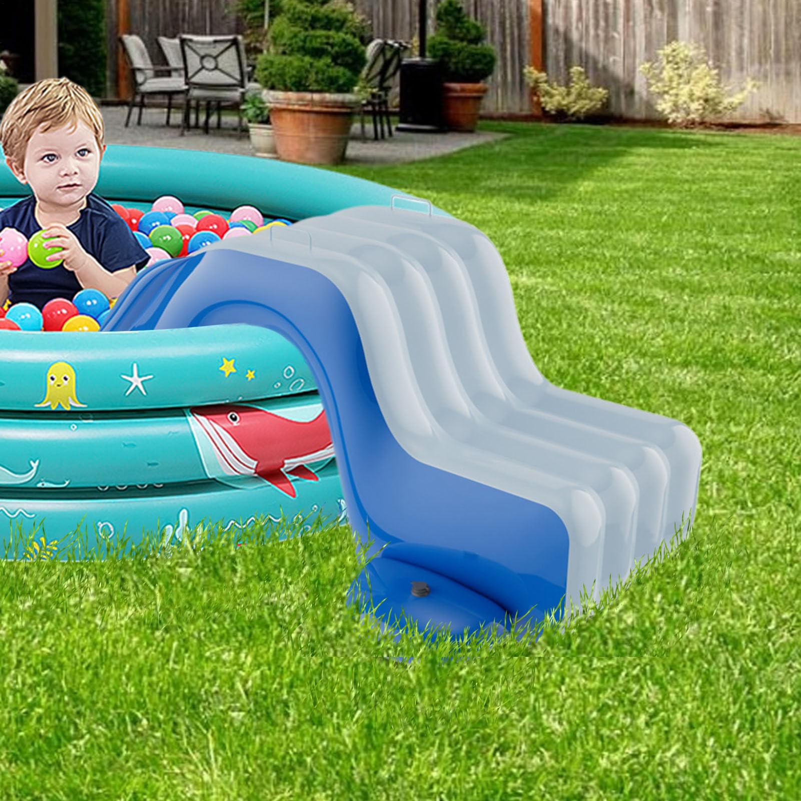 Scivoli Gonfiabili Per Piscina Per Bambini Acquatico da Bambini | Scivolo D'Acqua Gonfiabile Per Ragazzi Adatto a giardino cortile prato patio giochi all'aria aperta e centro divertimenti